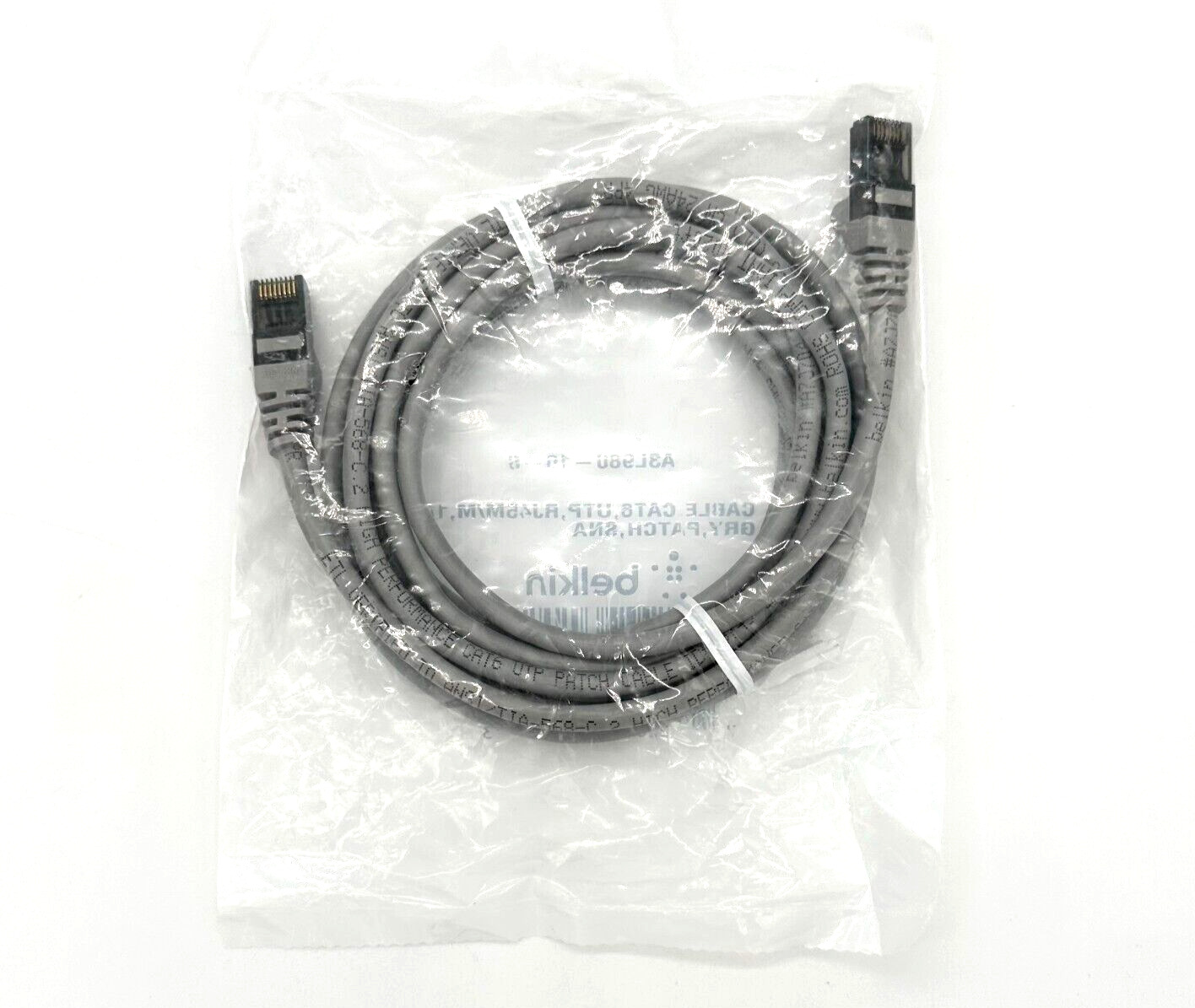 ☑️  Belkin A3L98010S CAT6 Snagless Patch Cable RJ45/RJ45 10 Ft Gray NEW
