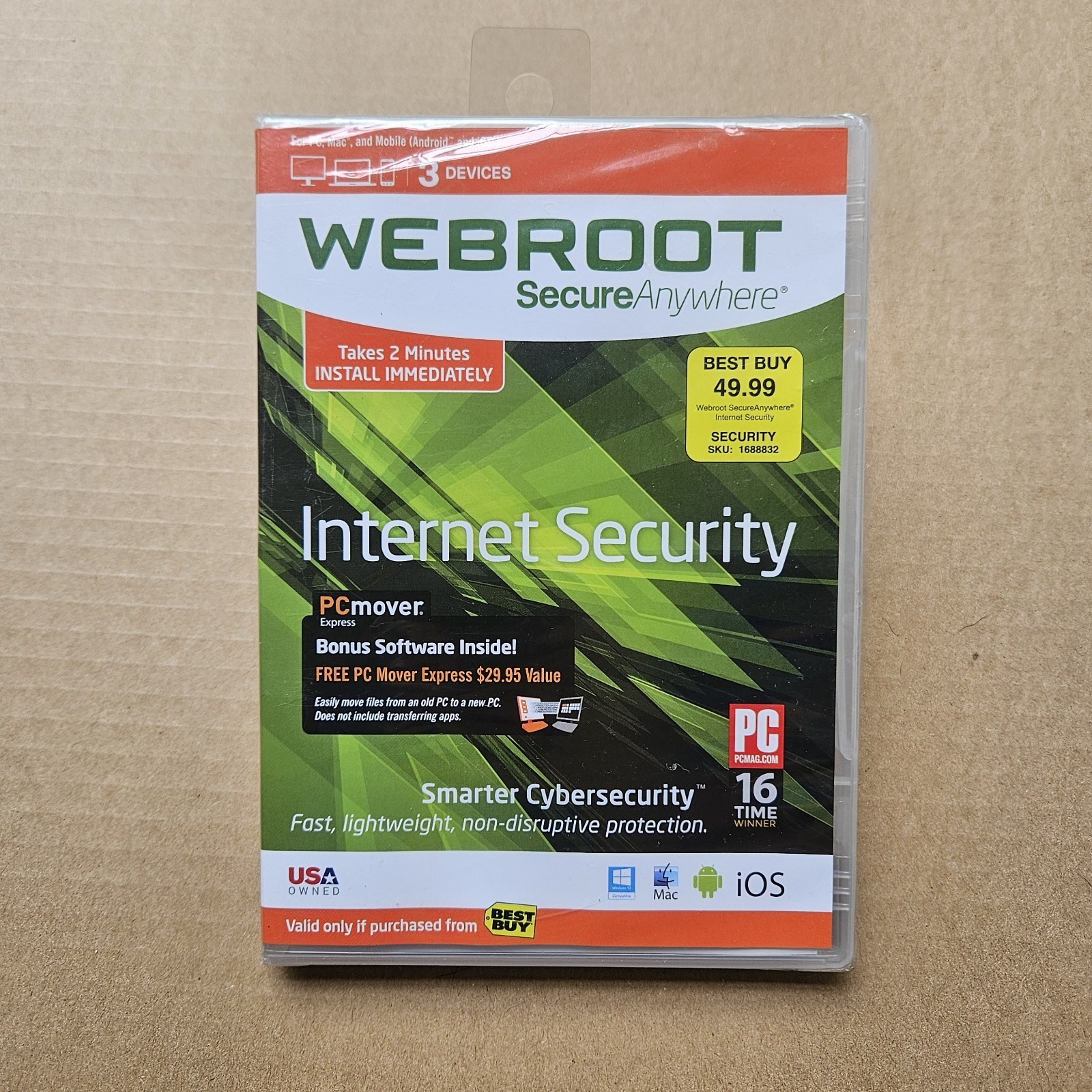 Webroot Secure Anywhere Internet Security - Full Version for Windows & Mac - New