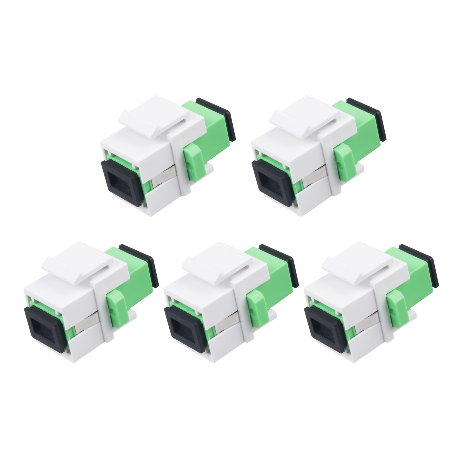 Duogalia 5 Pack SC/APC Fiber Optic Coupler Keystone Jack Modular for Patch Pa...