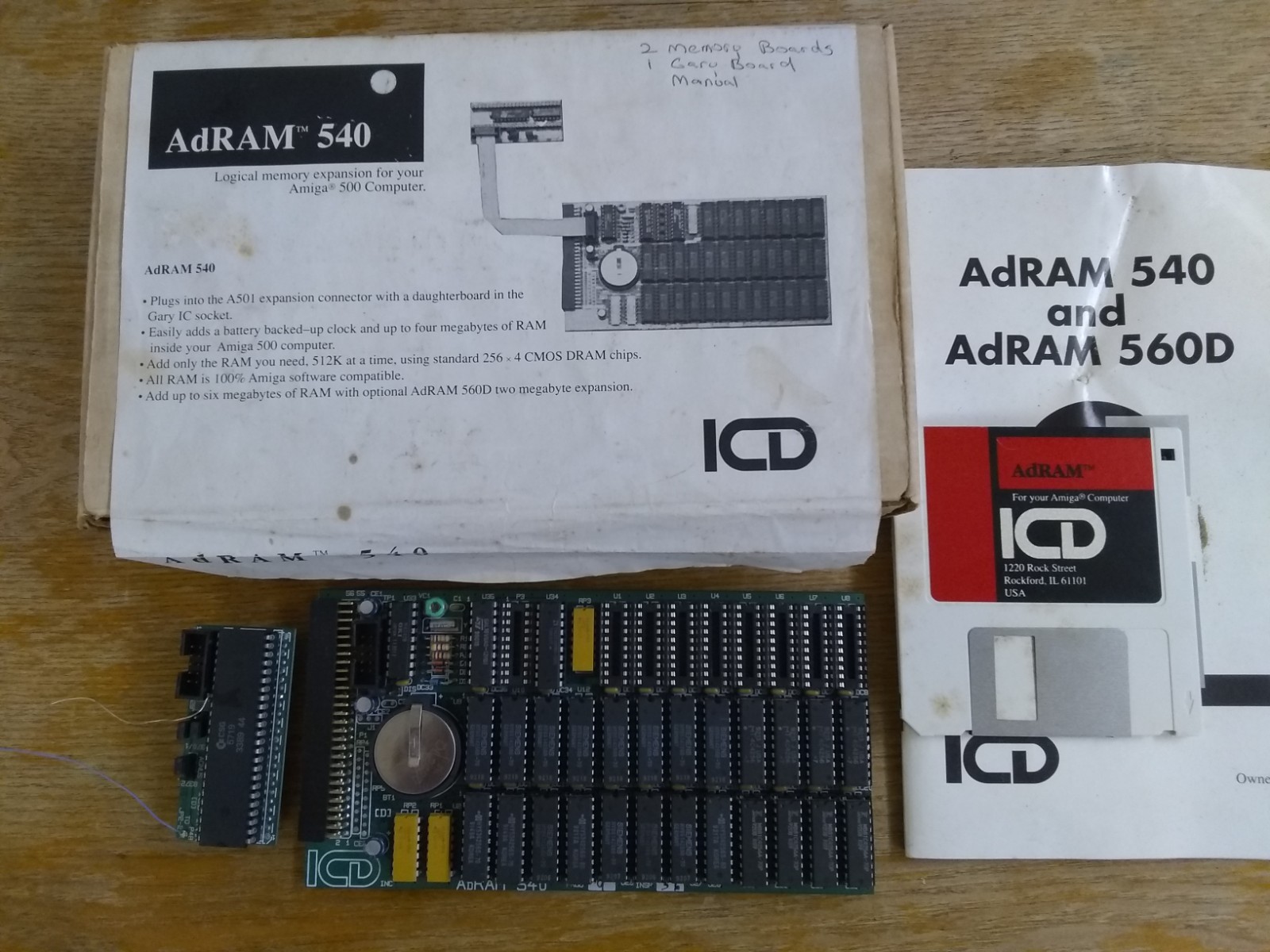 ICD AdRAM 540 W/ 3MB, IN BOX, For Commodore Amiga 500 RAM Memory Expansion