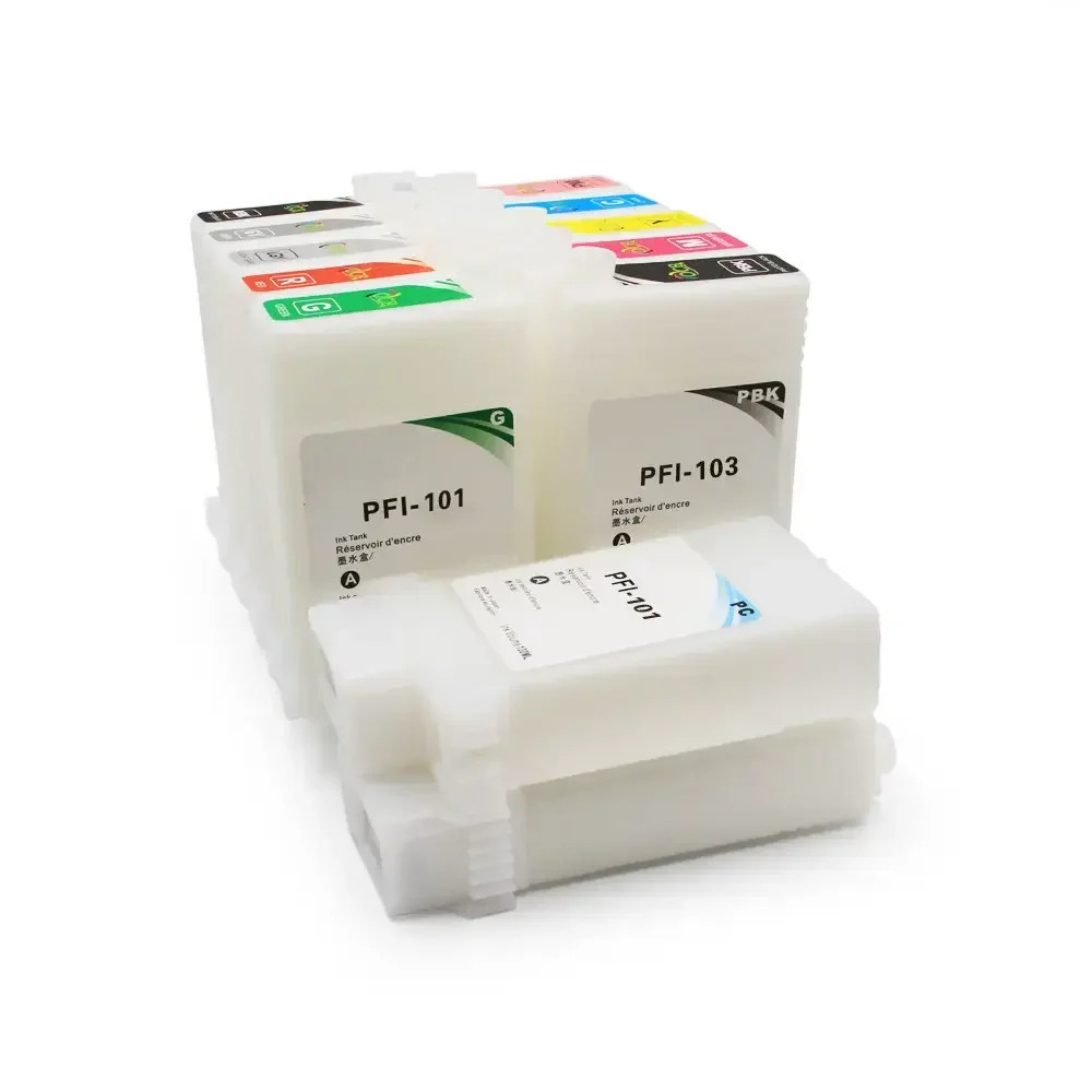 130ML 12PCS PFI-101/103 Empty Ink Cartridges with Chip for Canon IPF5100 IPF6100