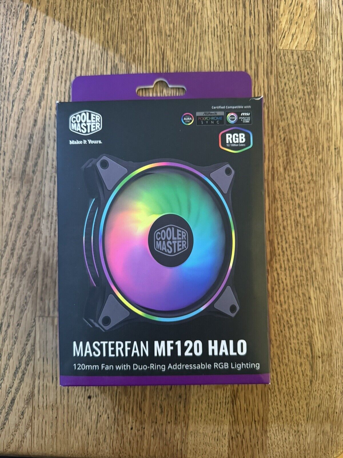 Cooler Master MasterFan MF120 HALO Addressable RGB 120mm Fan Duo-Ring Open Box