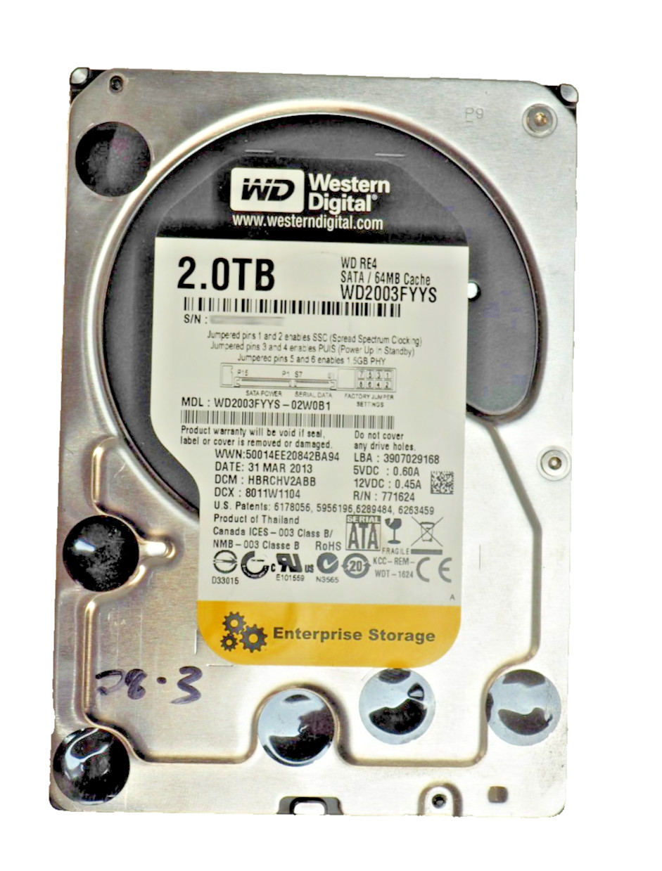 Western Digital WD RE4 WD2003FYYS 3.5" 2TB 64MB SATA HDD Hard Disk Drive