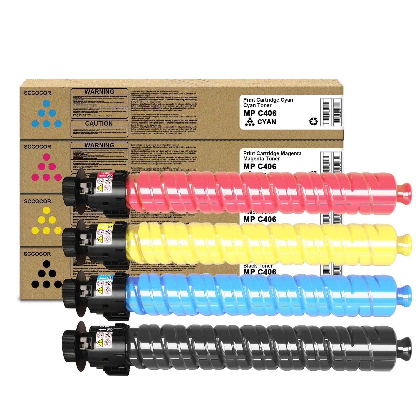 SCCOLOR MPC406 MPC306 Toner Cartridge Set Replacement for Ricoh MP C406 MP C306