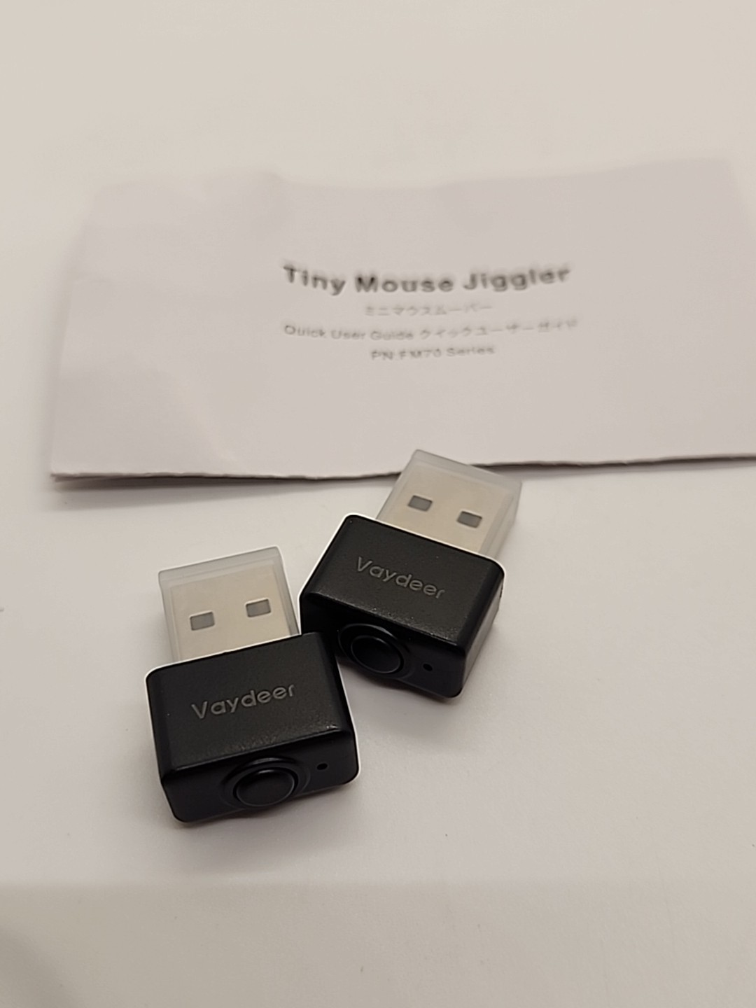 2Pcs Vaydeer Tiny Mouse Jiggler, USB Mouse Mover Undetectable, Shaker w/ On Off