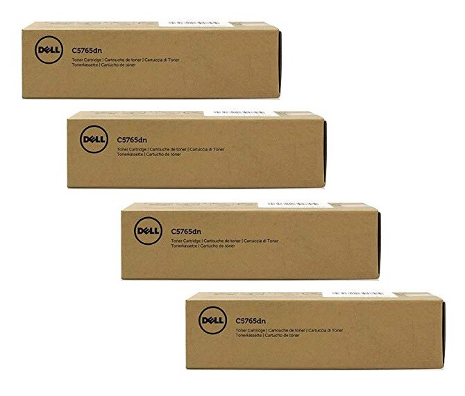 4 x Original Toner Dell C5765dn C5765cdn / 9MHWD T5P23 KDPKJ 4DKY8 High Capacity