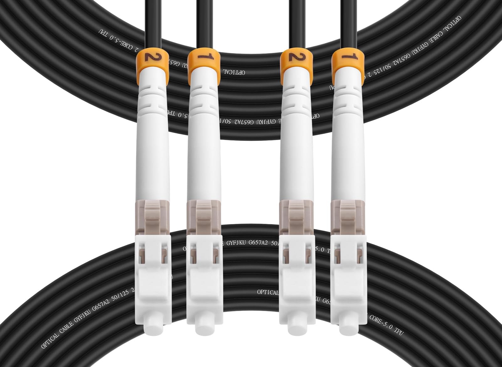 Fibergaga®Outdoor LC to LC OM3 Fiber Patch Cable Multimode TPU, 25M(82ft) | A...