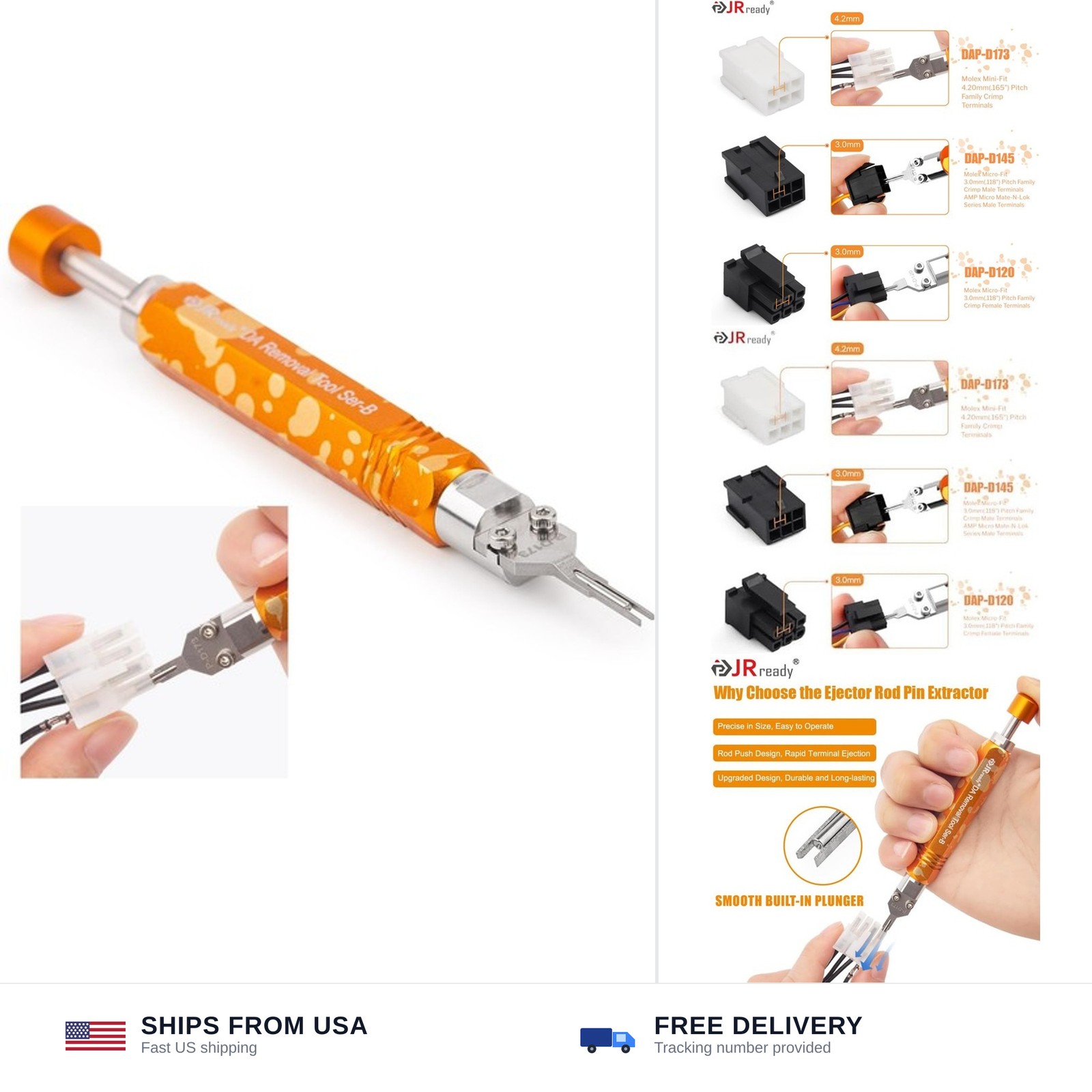 JRready DAP-D173 Molex Pin Extractor Mini Fit Jr Extraction Tool Electrical P...