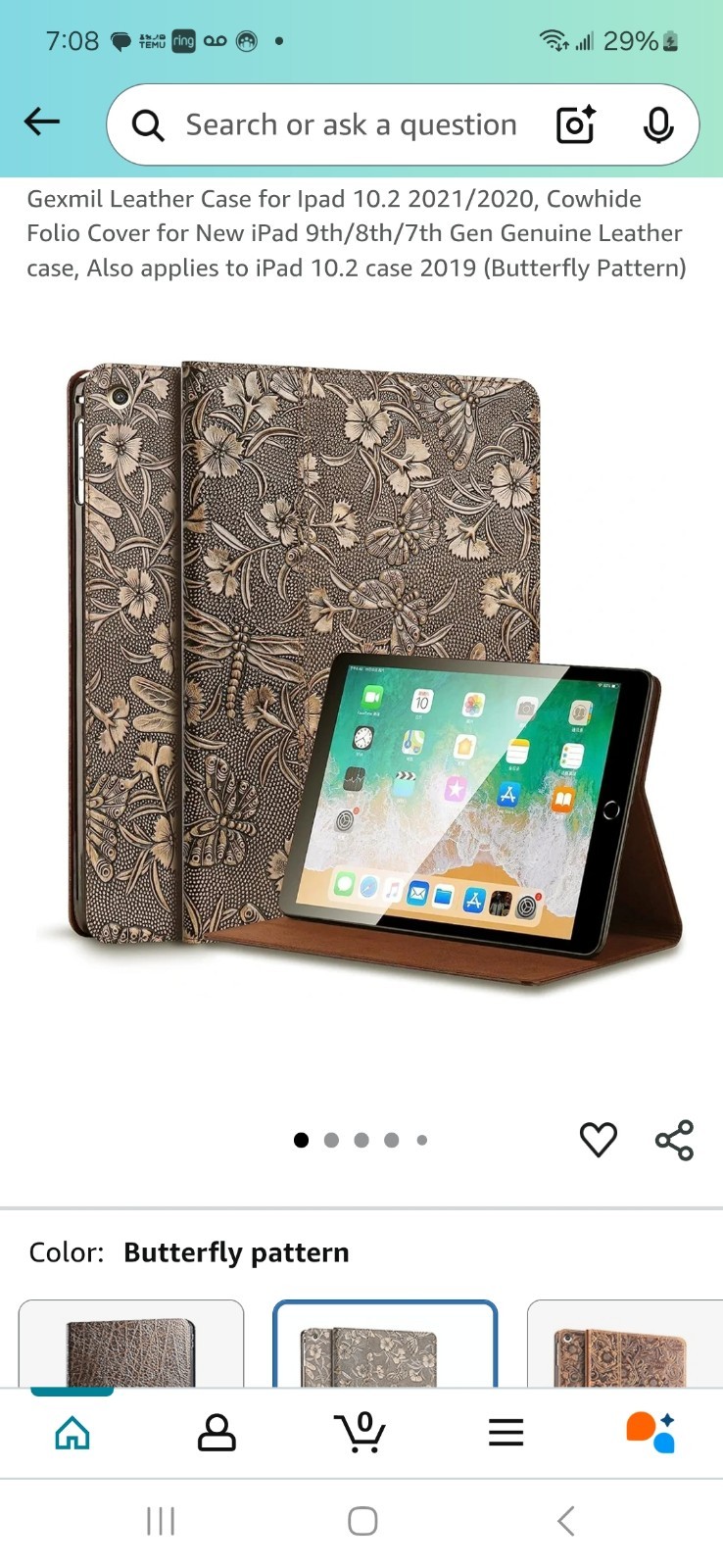 Ipad Holder Florescent Butterfly Print