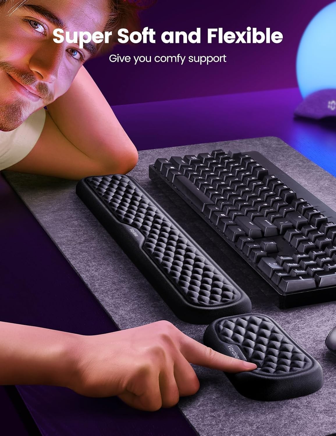Wrist Rest for Keyboard and Mouse, Computer Ergonomic Wrist Support Pad, Soft Me