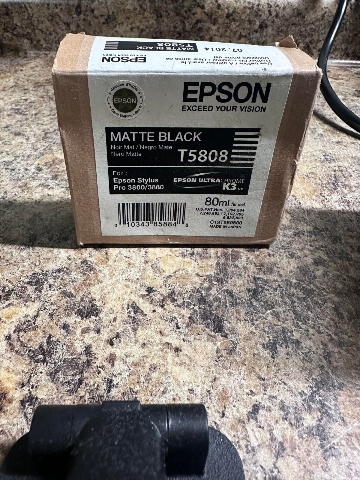 Epson T5808 Matte Black ink Cartridge for Stylus Pro 3800/3880 OEM