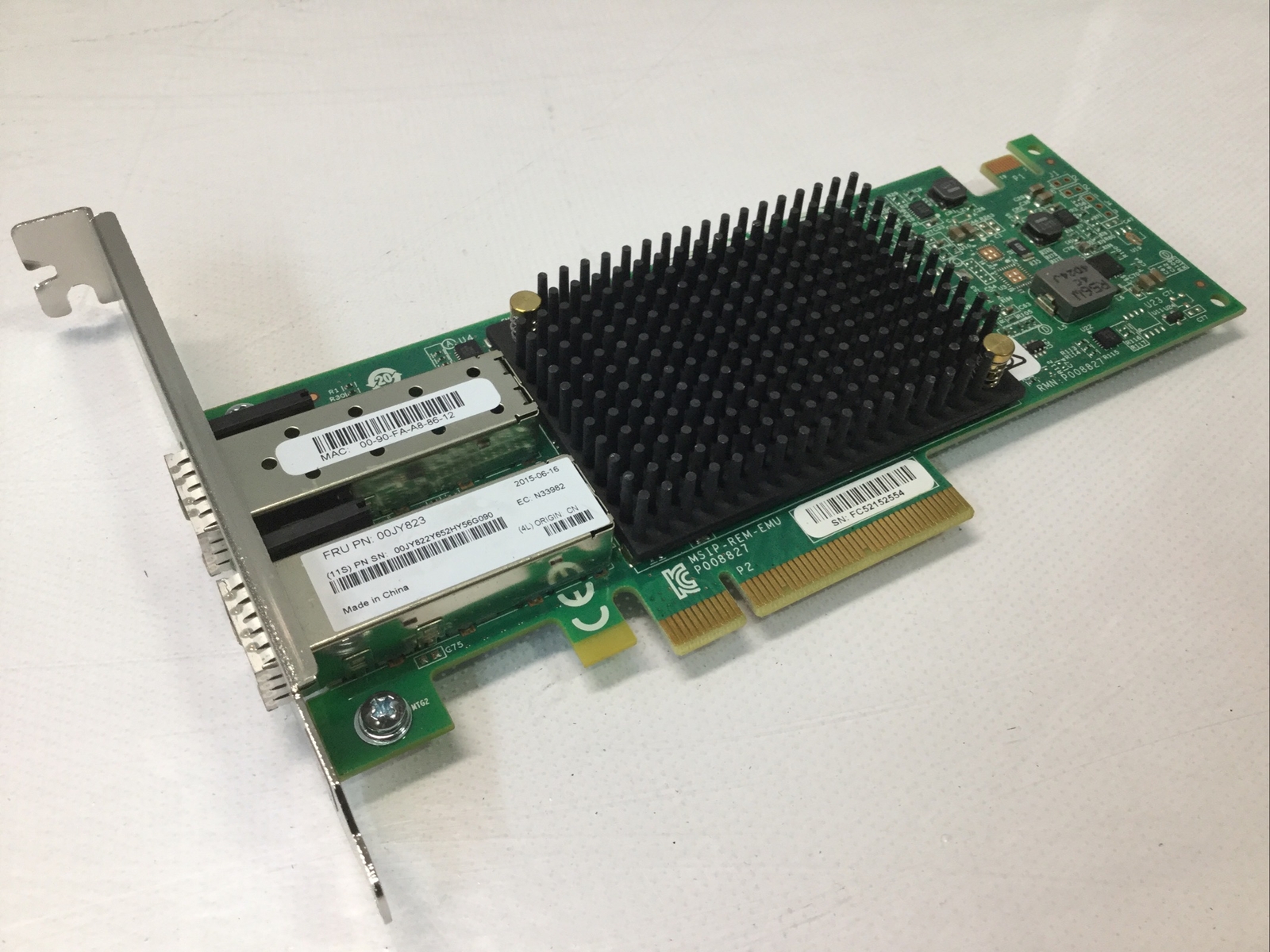 Lenovo Emulex 00JY823 2-Ports 10Gb SFP+ PCie Network Adapter Card P008827 0AG573