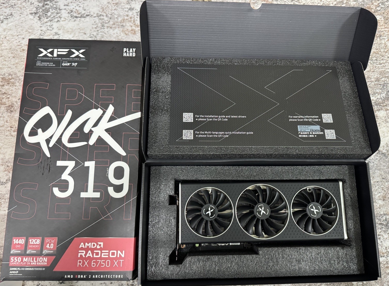 XFX Speedster QICK 319 AMD Radeon RX 6750 XT 12GB GDDR6 - Perfect Condition