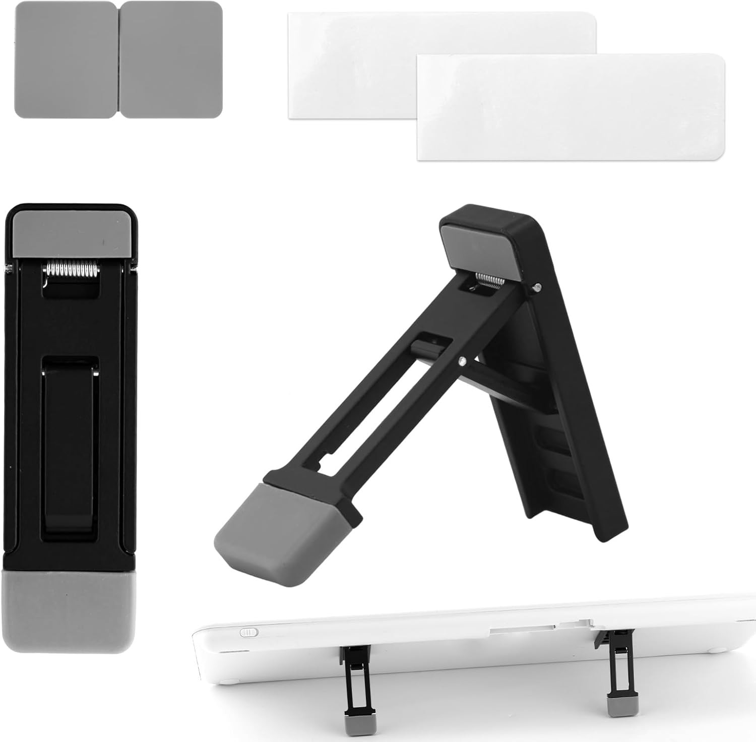 2pcs Foldable Keyboard Riser Stand for Desk, Adjustable Tilt & Portable Mini Lap