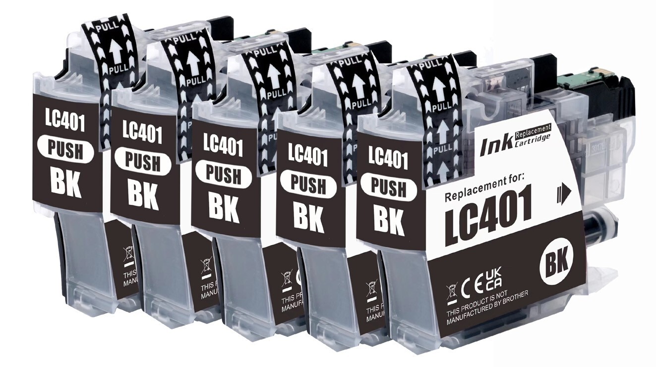 5P BLACK Premium Ink fits Brother LC401 MFC-J1010DW MFC-J1012DW MFC-J1170DW