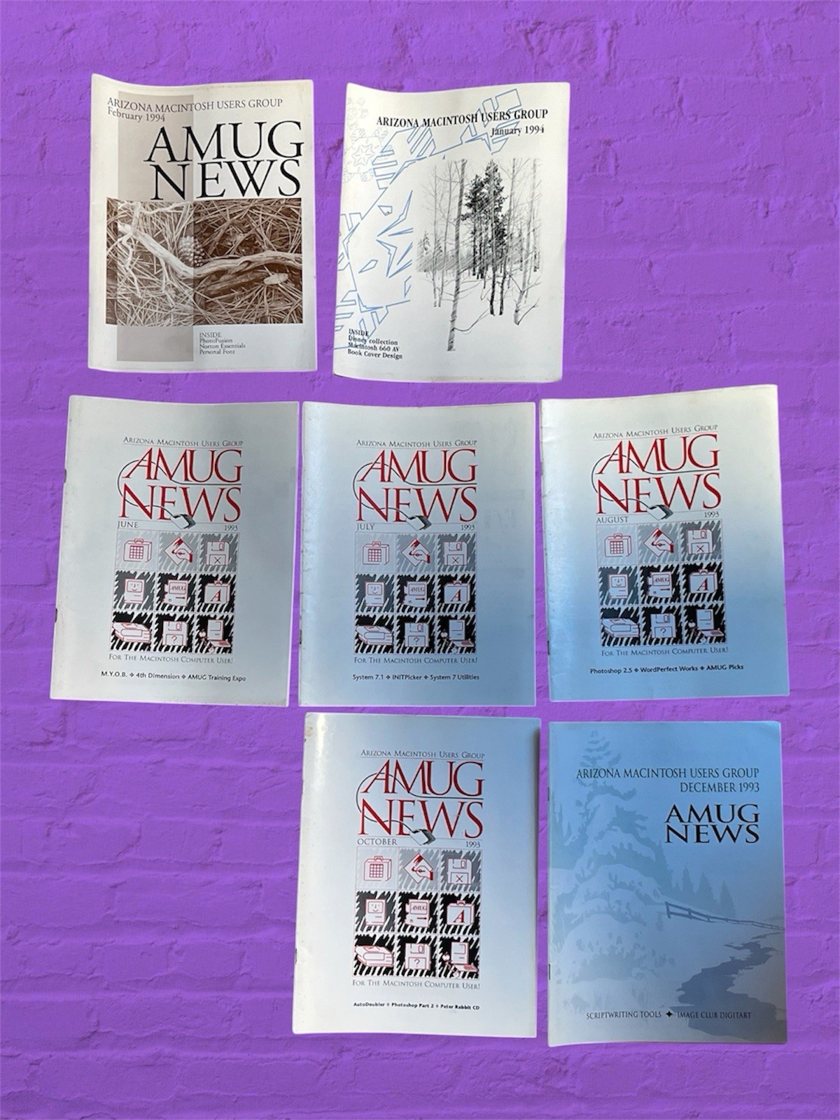 AMUG News Arizona Macintosh Users Group Newsletter Lot 1993-1994 Vintage Apple