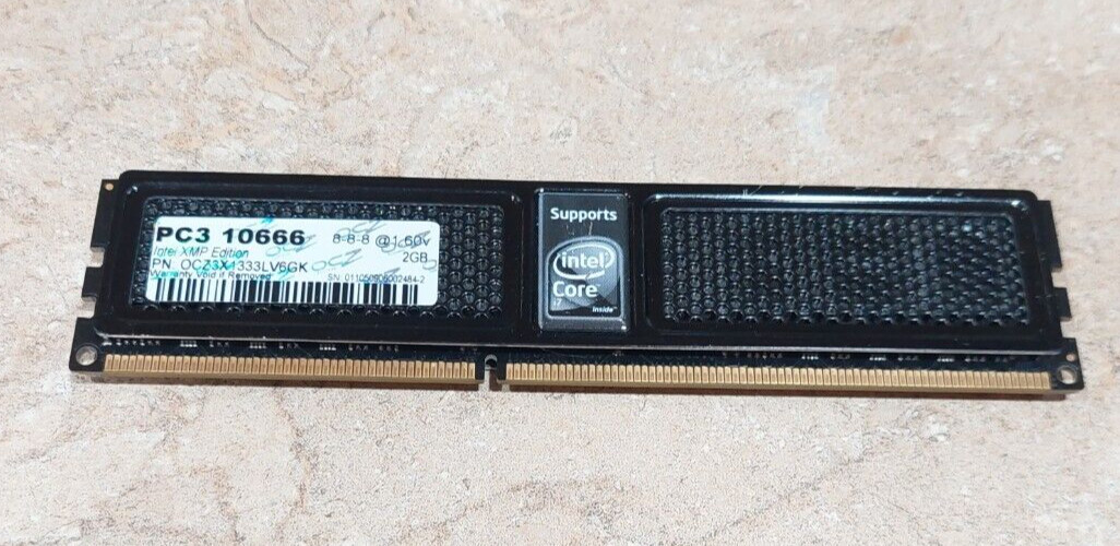 OCZ Memory 2GB PC3-10666 DDR3-1333 Intel XMP OCZ3X1600LV6GK TESTED 1.6V