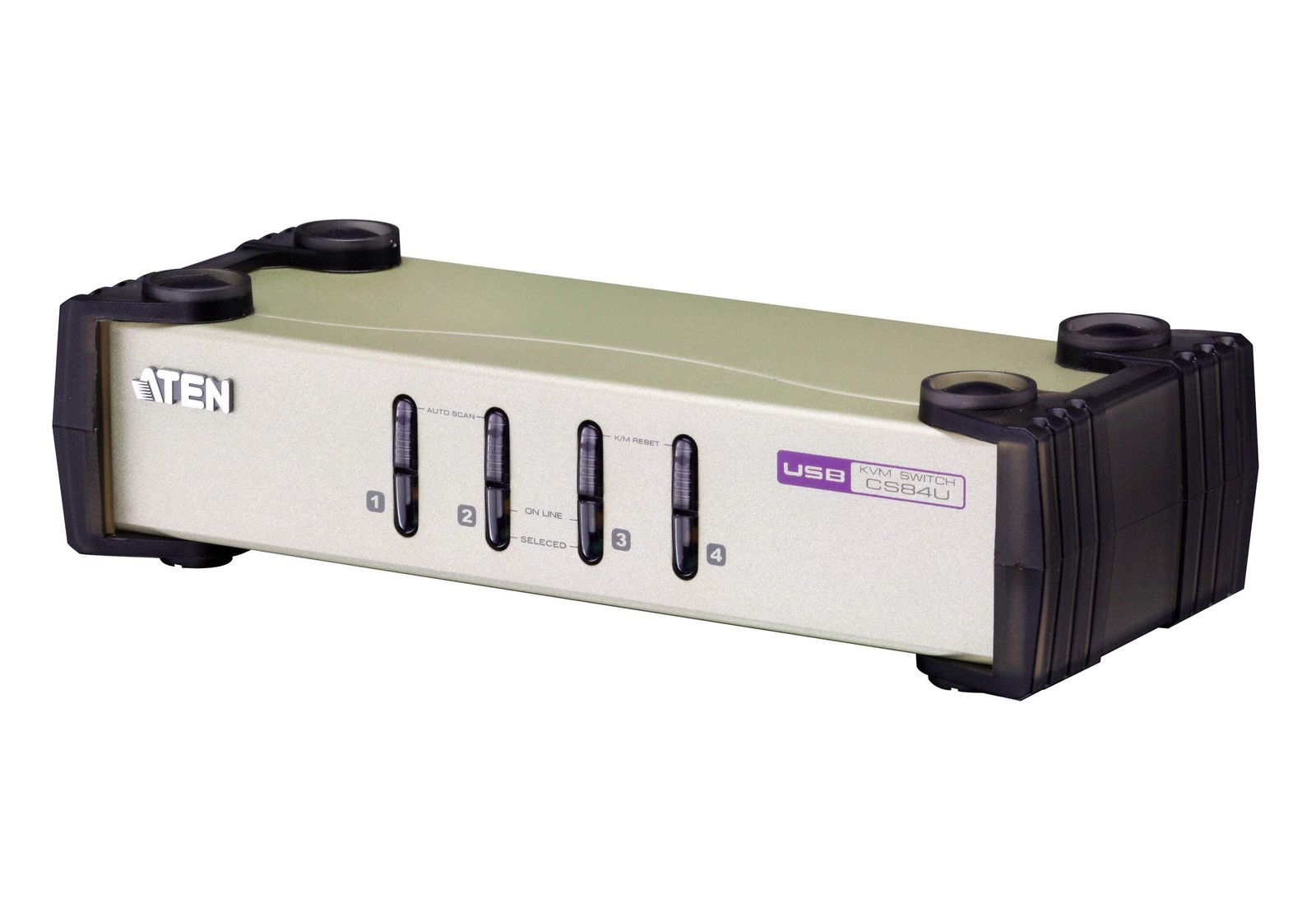 ATEN CS84U — 4‑Port USB VGA KVM Switch (Audio Support, Hotkey Switching, No Exte
