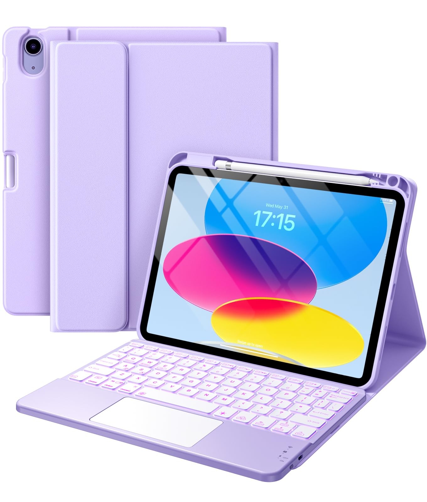 Harvopu Compatible for iPad 11th 10th Generation Case with Keyboard, Folio