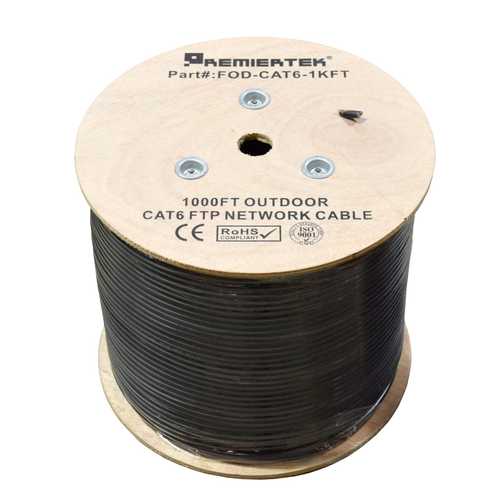 1000FT CAT6 Shielded F/UTP Outdoor 23AWG Cable Wire Solid Direct Burial UV Water