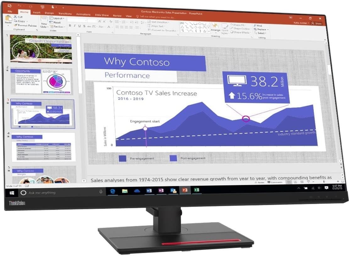 Lenovo ThinkVision T32p-20 31.5" 4K UHD LED LCD Monitor - 16:9 - Raven Black