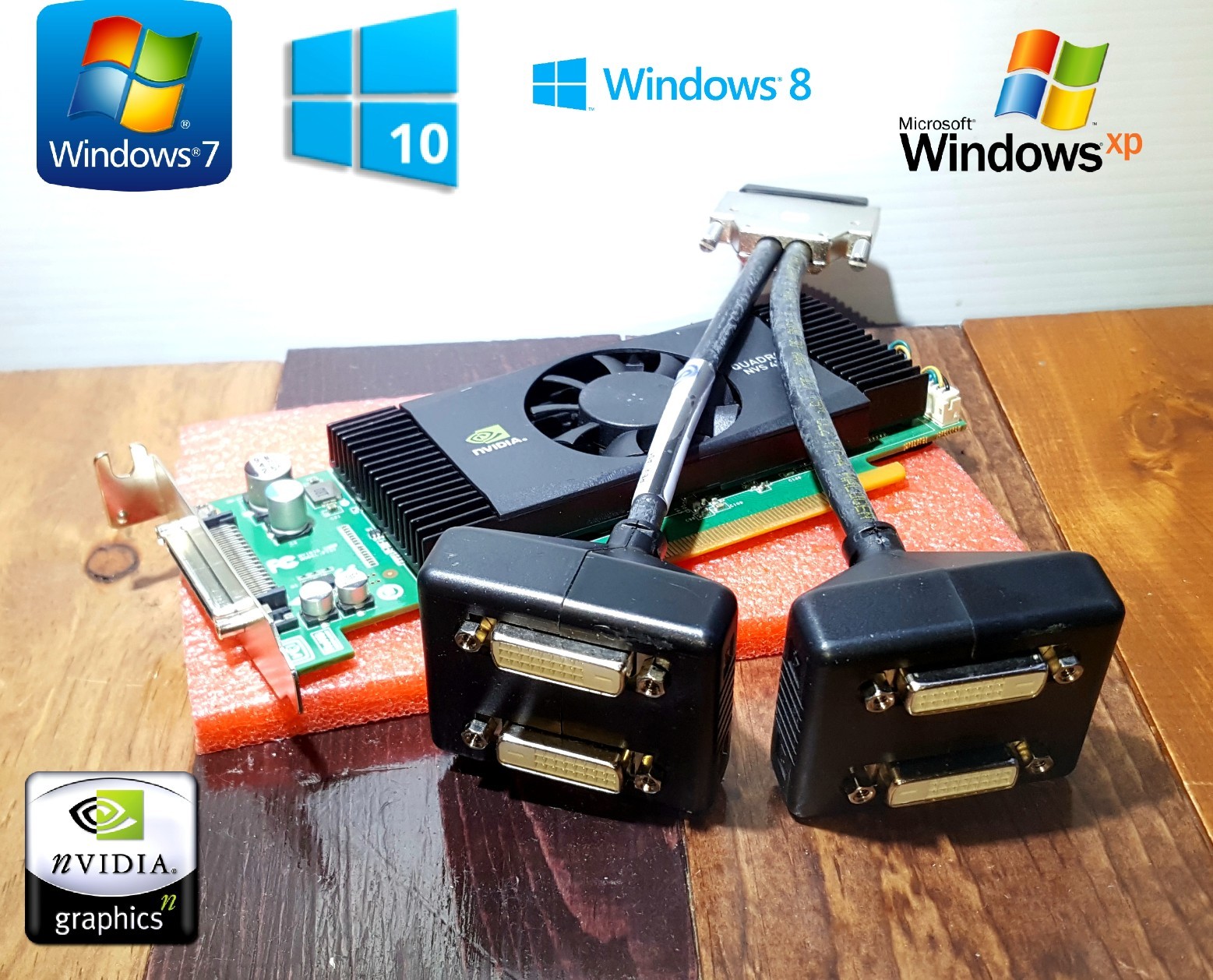 HP Workstations z200 z210 z220 z230 Z240 Quad 4 Monitor DVI Video Graphics Card 