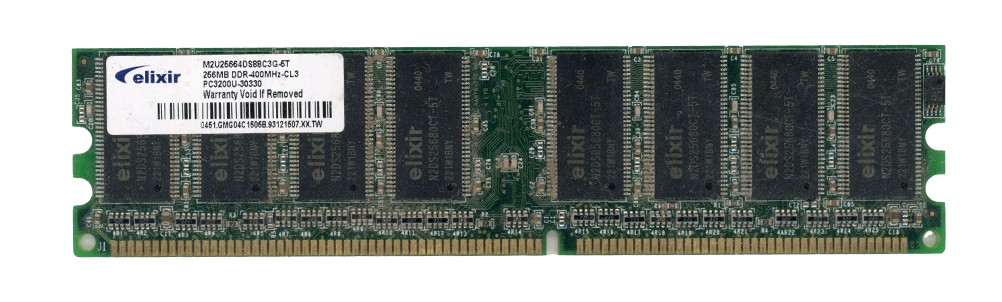 MEMORY ELIXIR 256MB DDR PC3200 400MHz M2U25664DS88C3G-5T Non-ECC