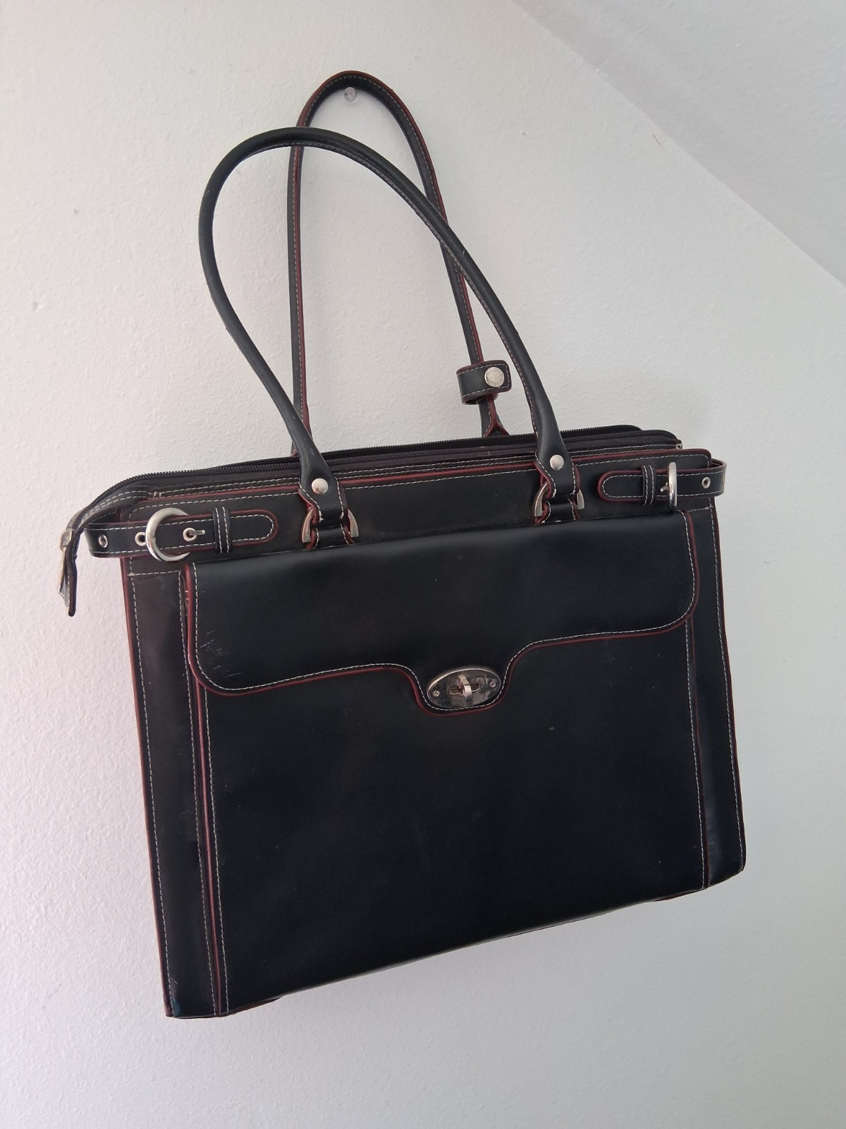 McKlein Winnetka 15" Leather Laptop Bag Black Genuine Leather