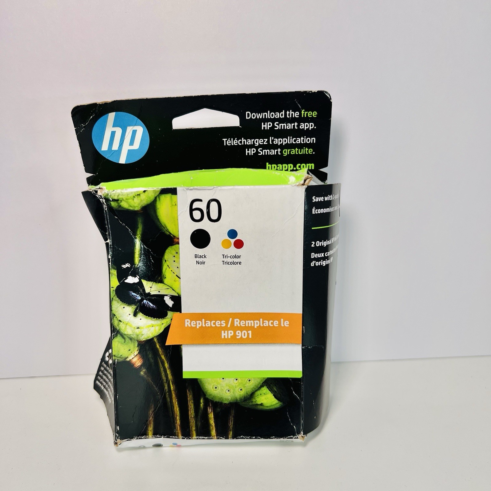 HP 60 Black/Tri-Color Standard Yield Ink Cartridge, 2/Pack (N9H63FN#140) 2026