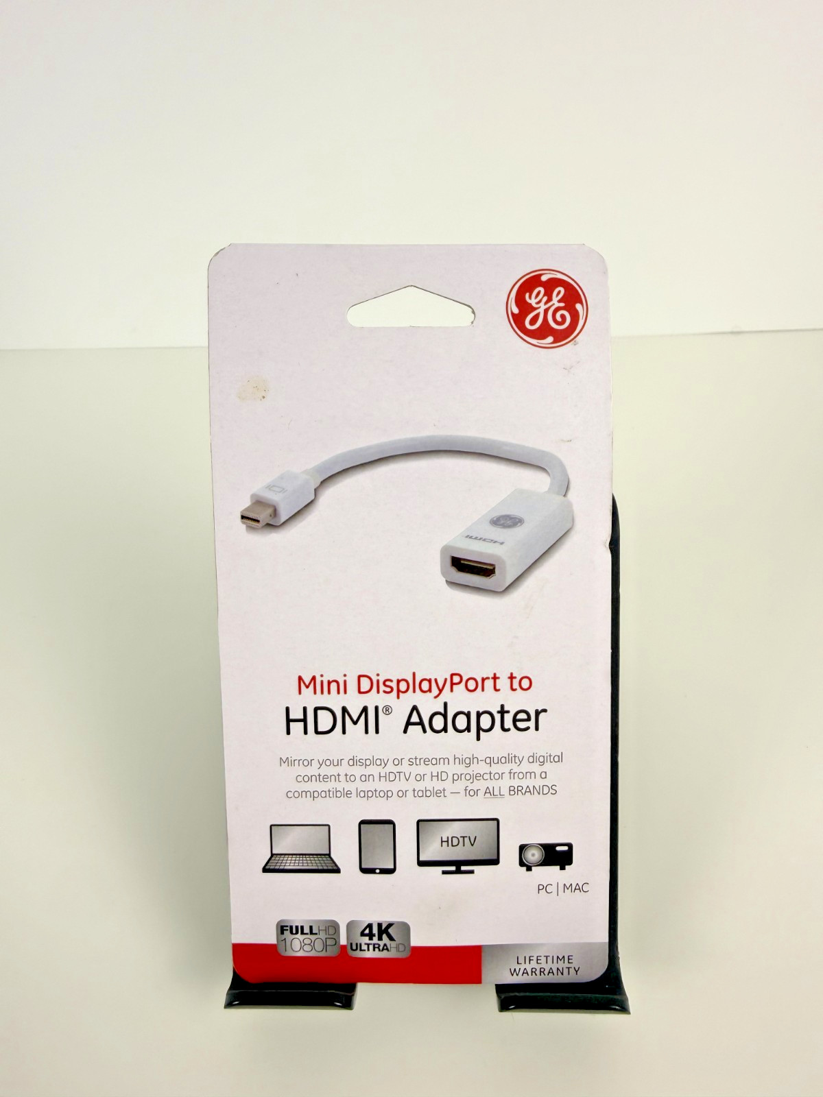 GE Mini DisplayPort to HDMI Adapter 33589 4K Ultra HD PC Mac New