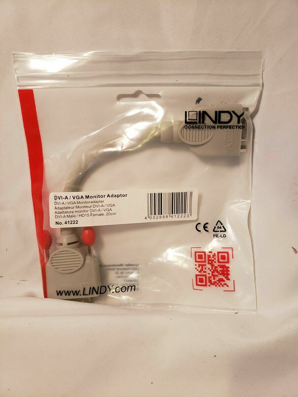 Lindy Connection Perfection -Lindy DVI-A/VGA Monitor Adaptor 20cm - H