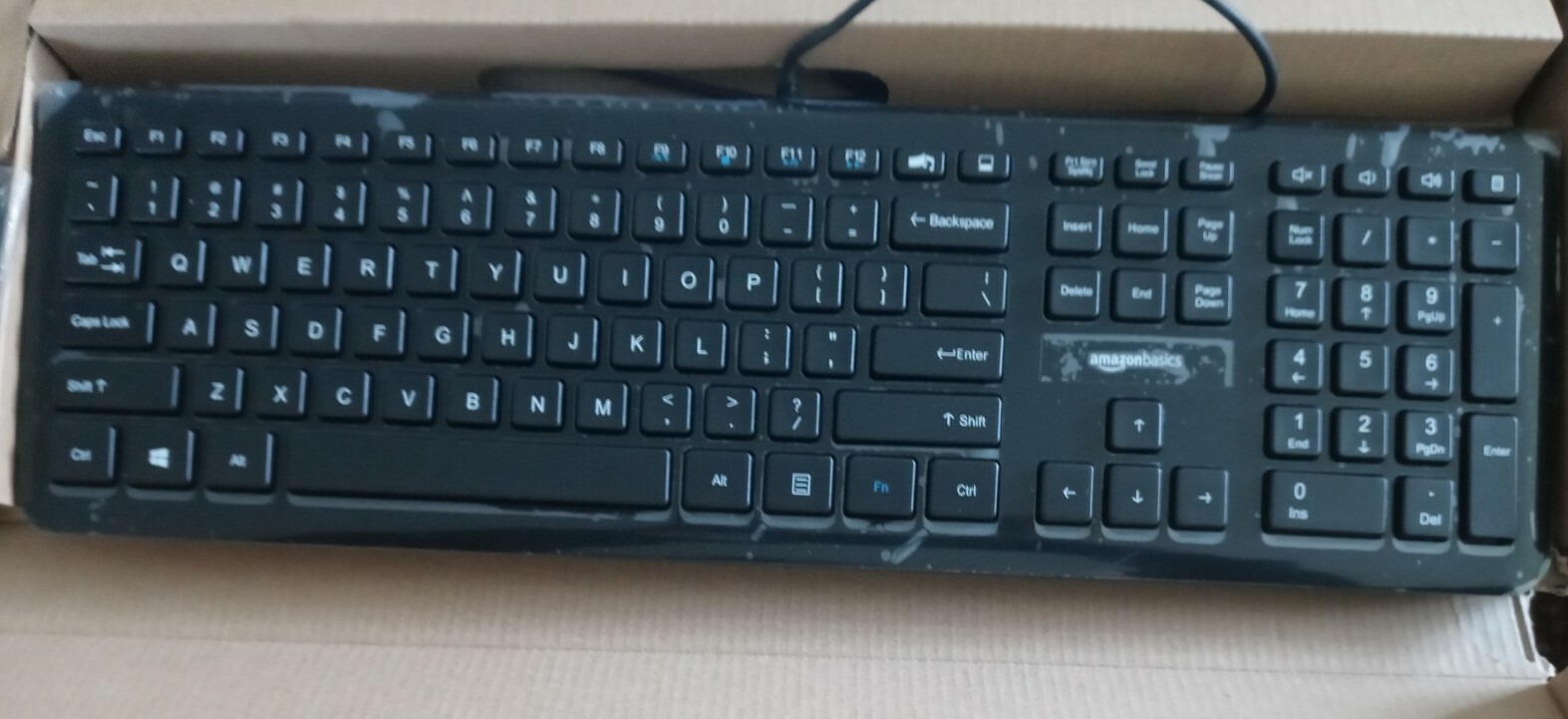 Computer Keyboard Wired AmazonBasics USB Low-Profile Keys Quiet HK3069