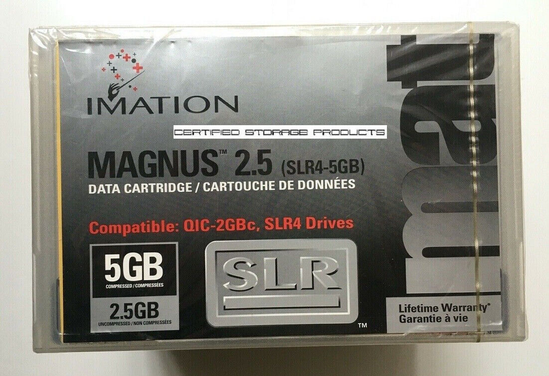 NEW Imation MAGNUS 2.5 DC9250 SLR4 2.5GB/5.0GB Data Tape Cartridge 46168 SEALED