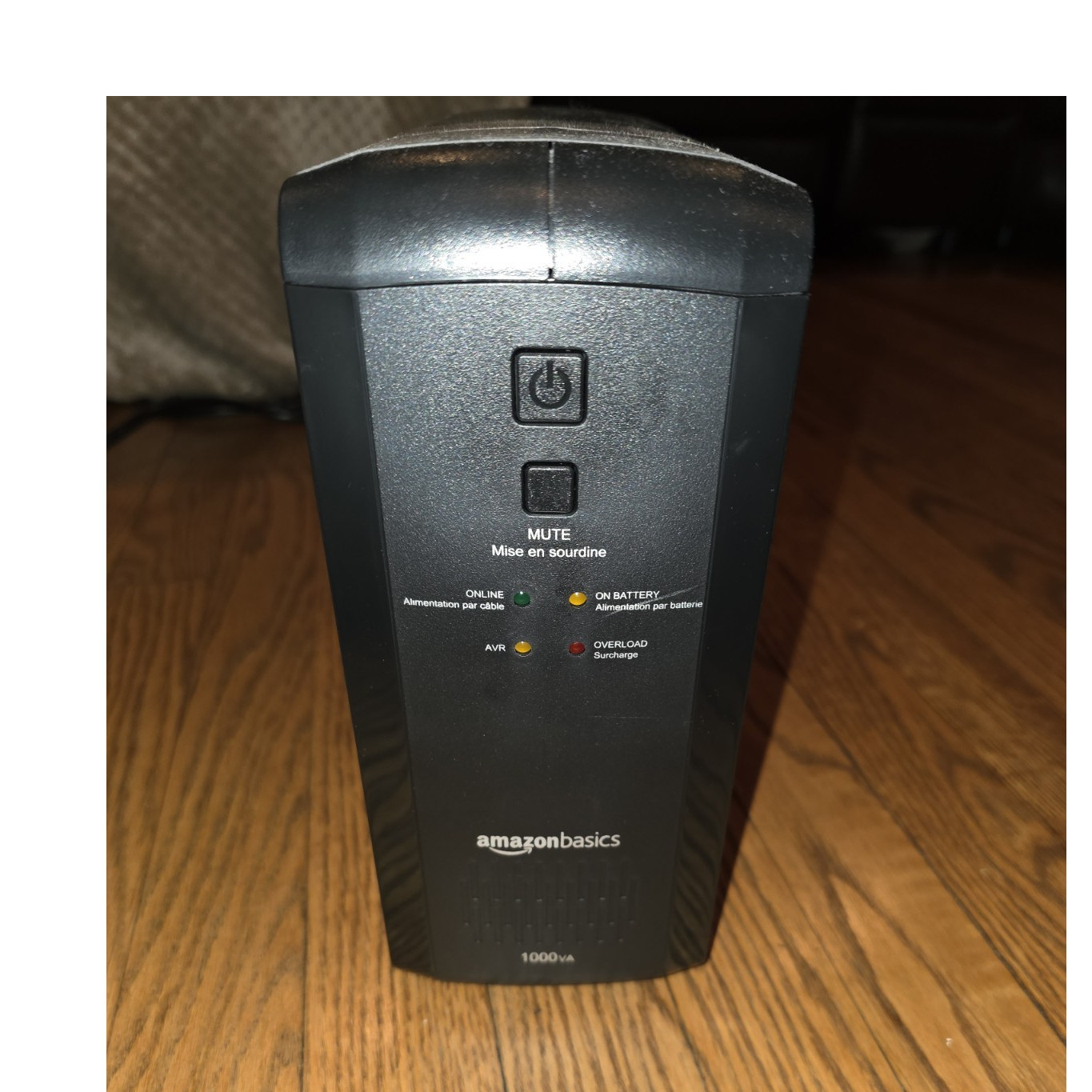 AmazonBasics ABMT1000 1000VA Tower UPS, 12 Outlets, USB, AVR, Surge Protection