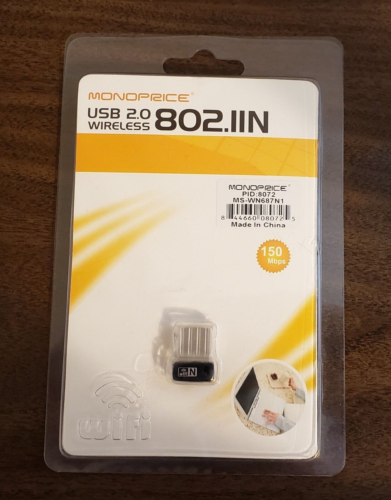 Monoprice Ultra-Mini USB Wireless Lan 802.11N Adapter 1T1R 150Mbps 108072