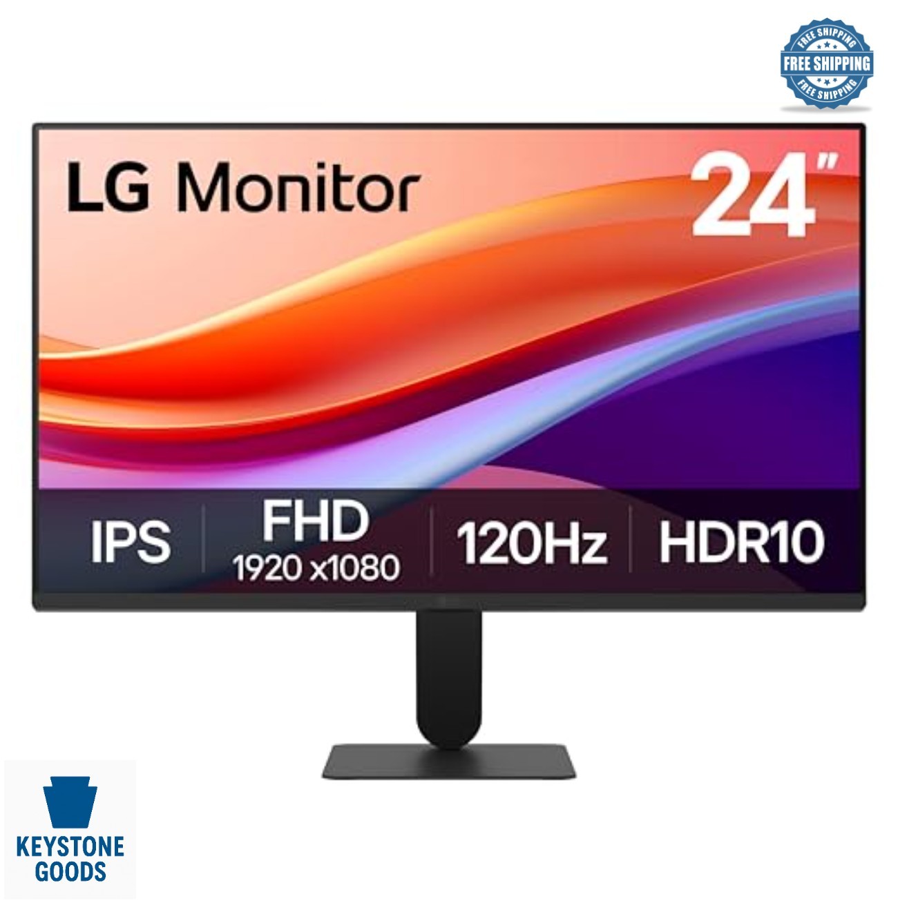 24 Inch Full HD 1080p IPS LED Monitor 120Hz HDR10 1ms HDMI VESA Tilt Adjustable