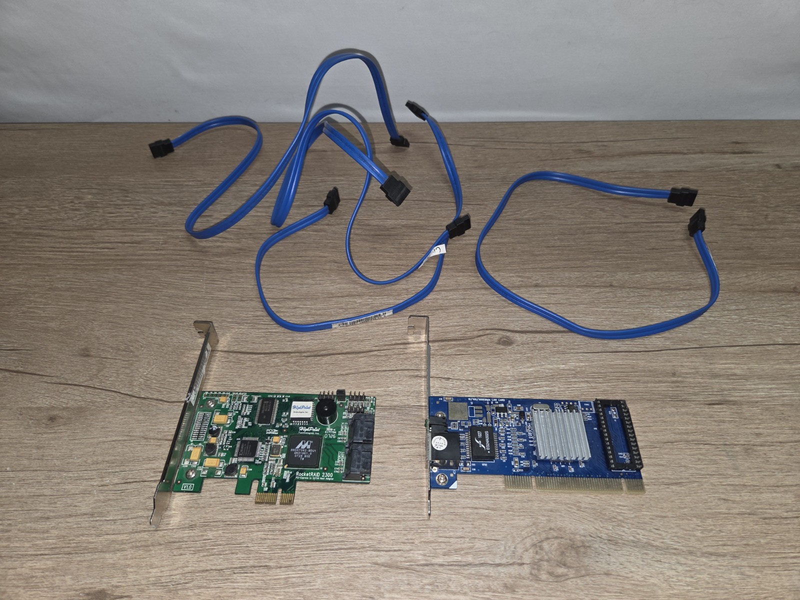 Pci Cards Lot of 2 Ethernet Network Adapter Sata Cable PCI-E