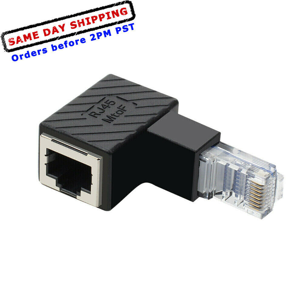 90 Degree Multi-Angle RJ45 Male to Female Lan Ethernet Network Extension Adapter