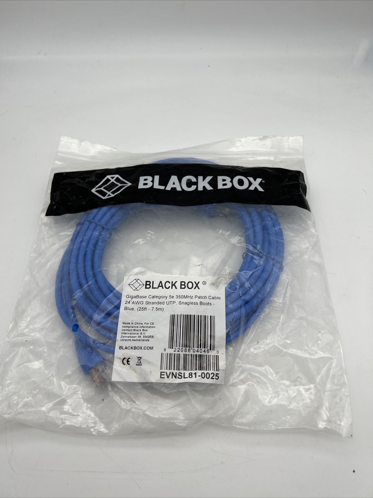 Black Box Gigabase Cat. 5E 350MHz Patch Cable 24 AWG Stranded UTP EVNSL81-0025