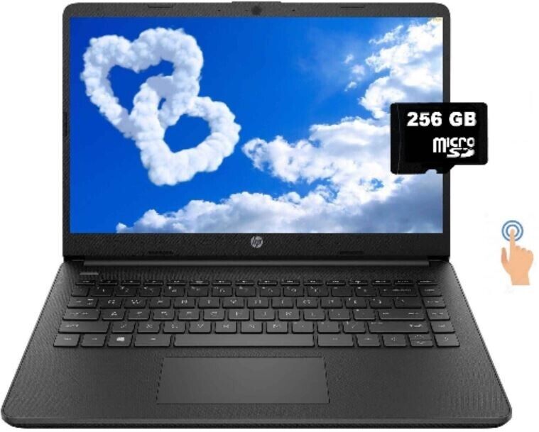 Newest HP Touch 14'' Laptop Intel 2-Core CPU 16GB RAM 320GB (64+256) Win11 Black