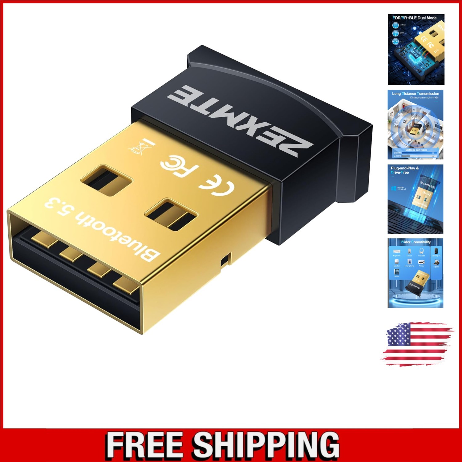 Ultra Compact Bluetooth 5.3 Dongle for Windows - Fast & Reliable Connection