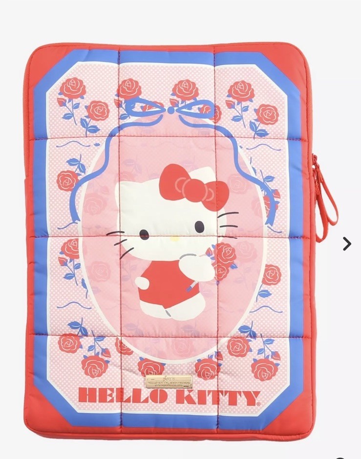 New Sonix Hello Kitty Retro Roses Puffy Laptop Sleeve