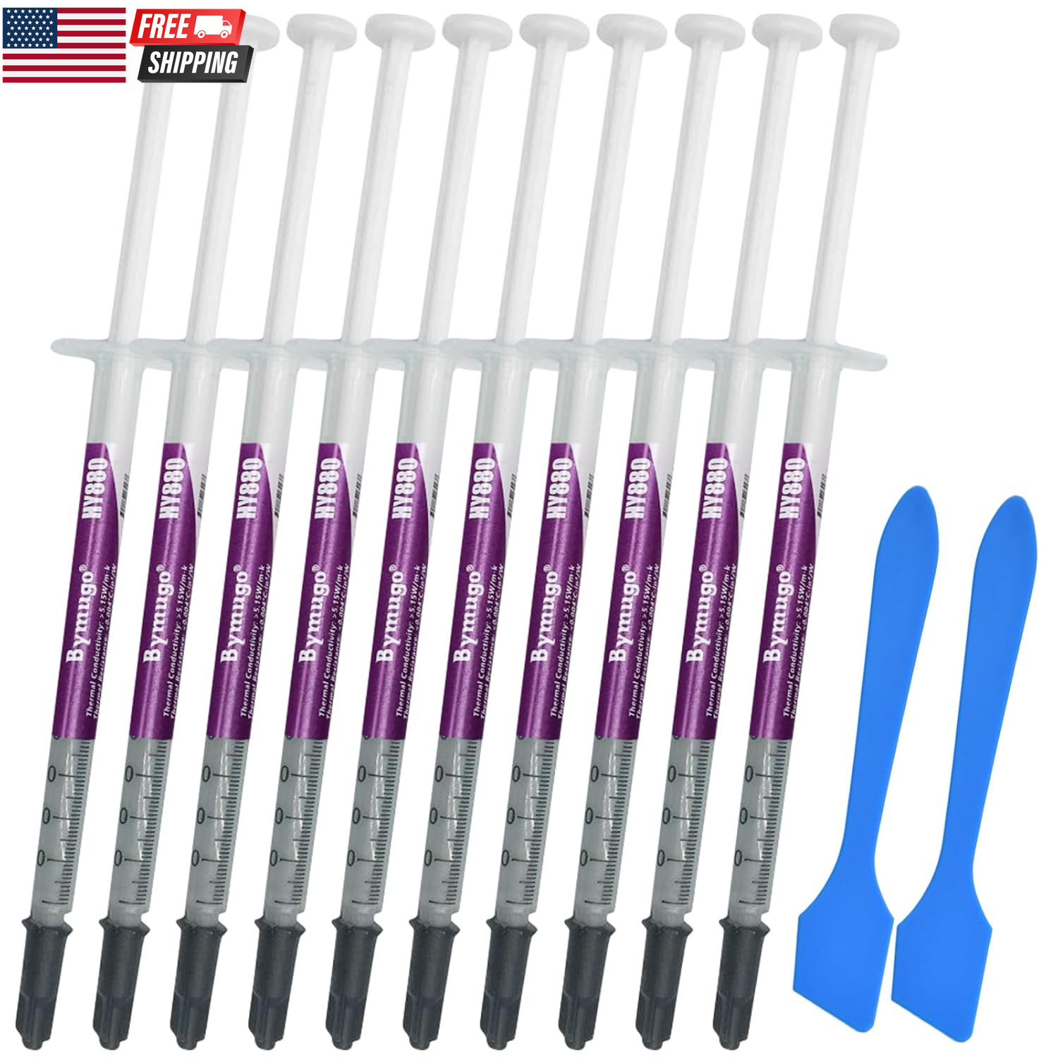 10 Pack HY880 Thermal Paste Kit 5.15 W/mK 1g/pc CPU GPU Heatsink Compound Comput