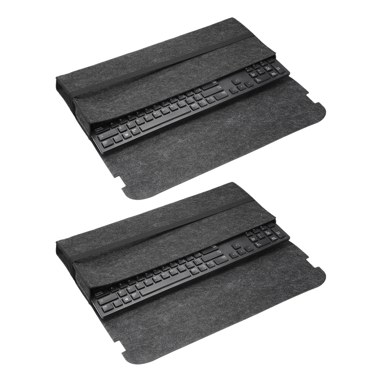 2Pcs 47 x 18 cm 108 Keys Keyboard Case for Mechanical Keyboard, Dark Gray