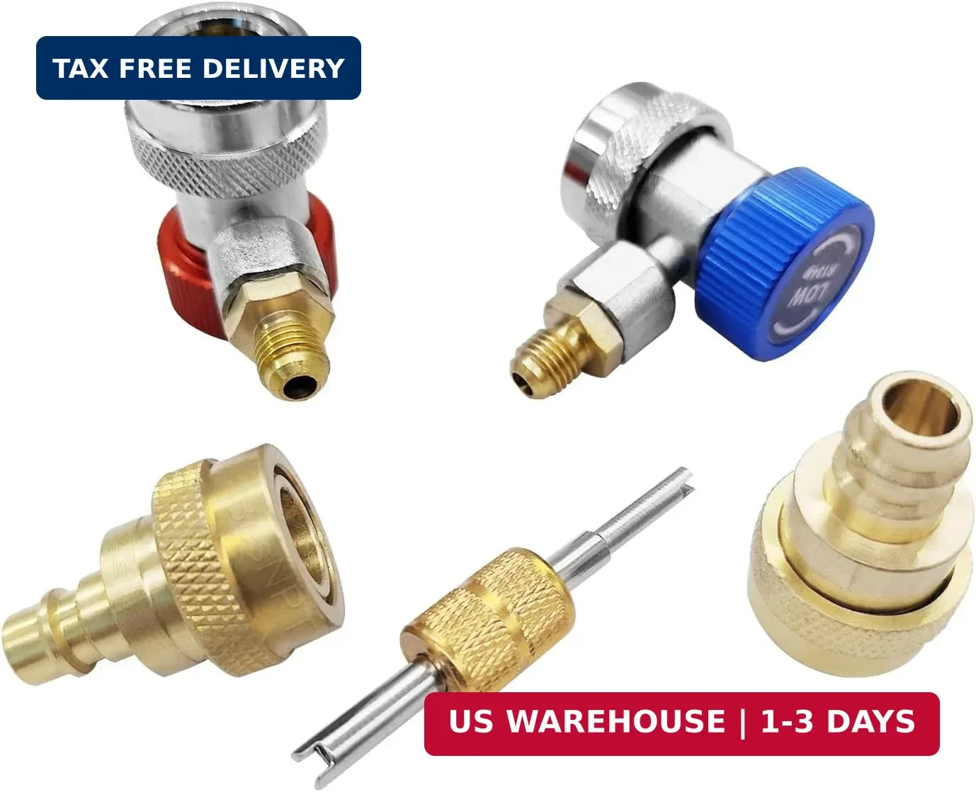 Car AC R1234YF R134A Adapters, Quick Couplers Connector Kit