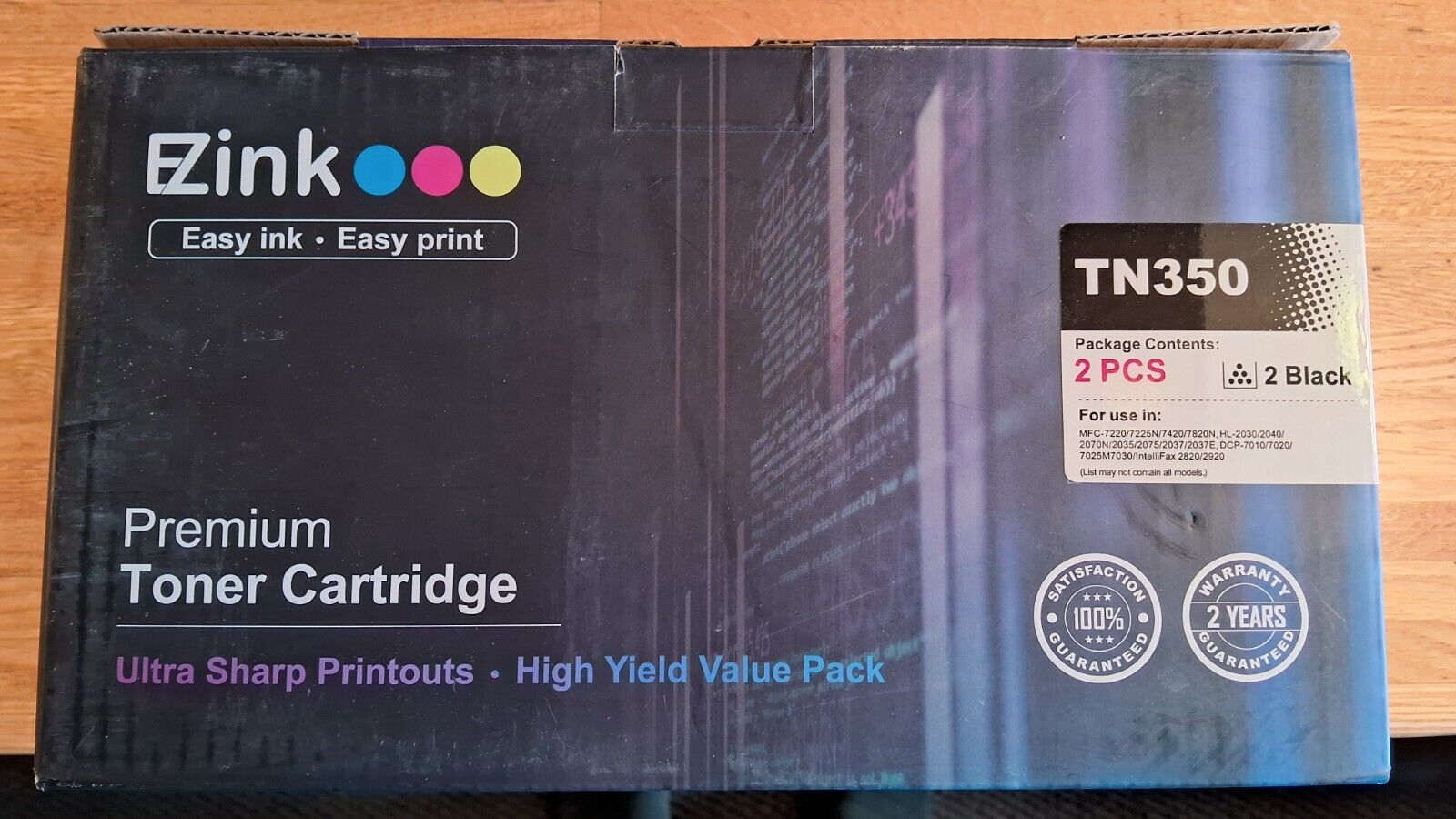 EZink TN350 Premium Toner Cartridges Black 3,000 pages - 2 pack