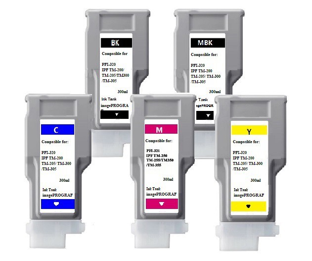 5 Pack PFI-320 & PFI-321 M Ink Cartridge tank Fit Canon iPF TM-250 TM-255