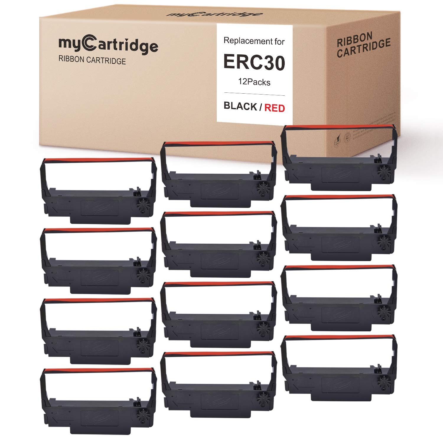myCartridge ERC30 ERC-30 ERC 30 34 38 B/R Compatible with 12 Pack, Erc30-12p