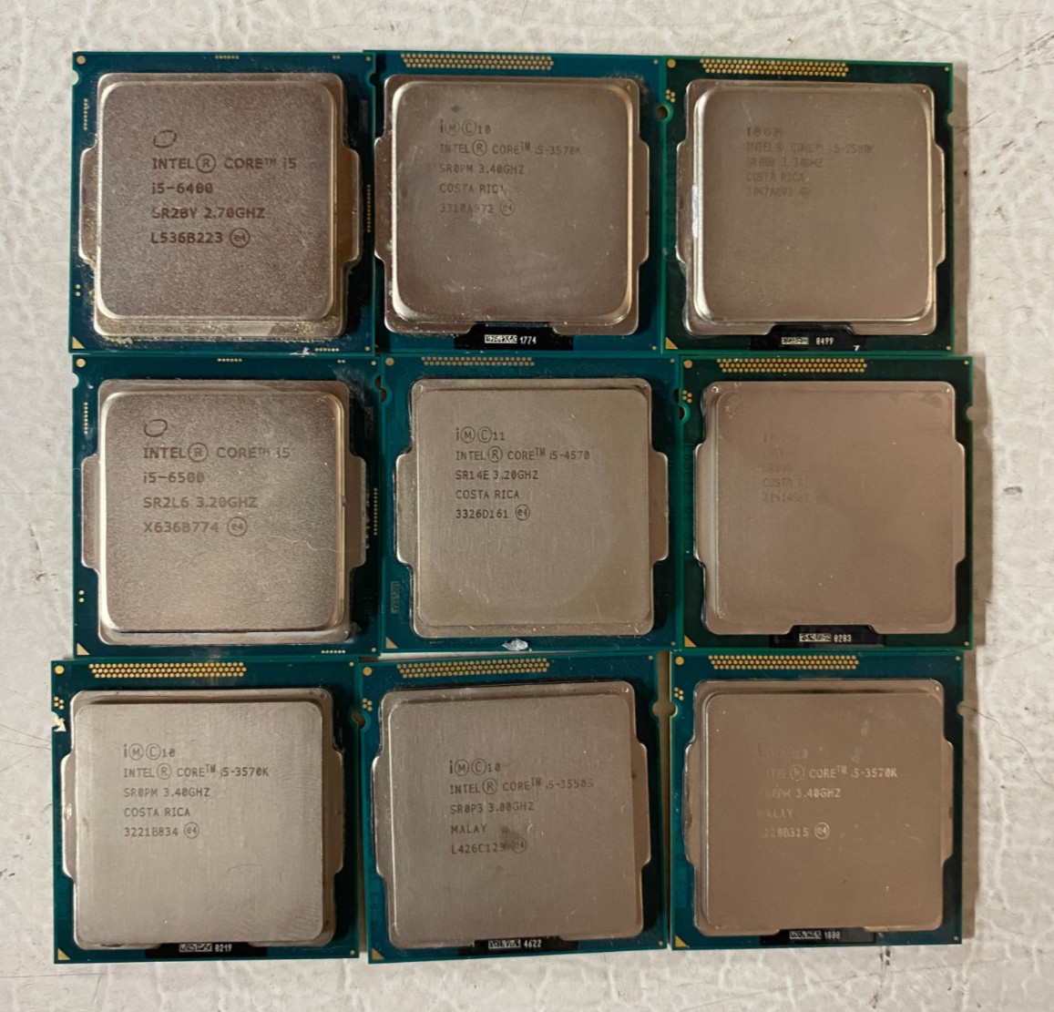 Lot of 10 Intel Core i5 Processors - Mixed Gen LGA1151/1155 CPUs Tested