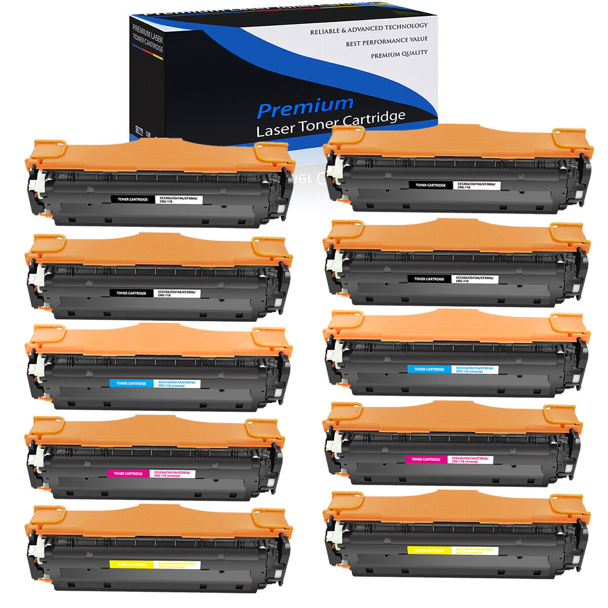 10PK Set CE410A -413A BK/C/M/Y Toner for HP LaserJet Pro 300 color MFP M375nw